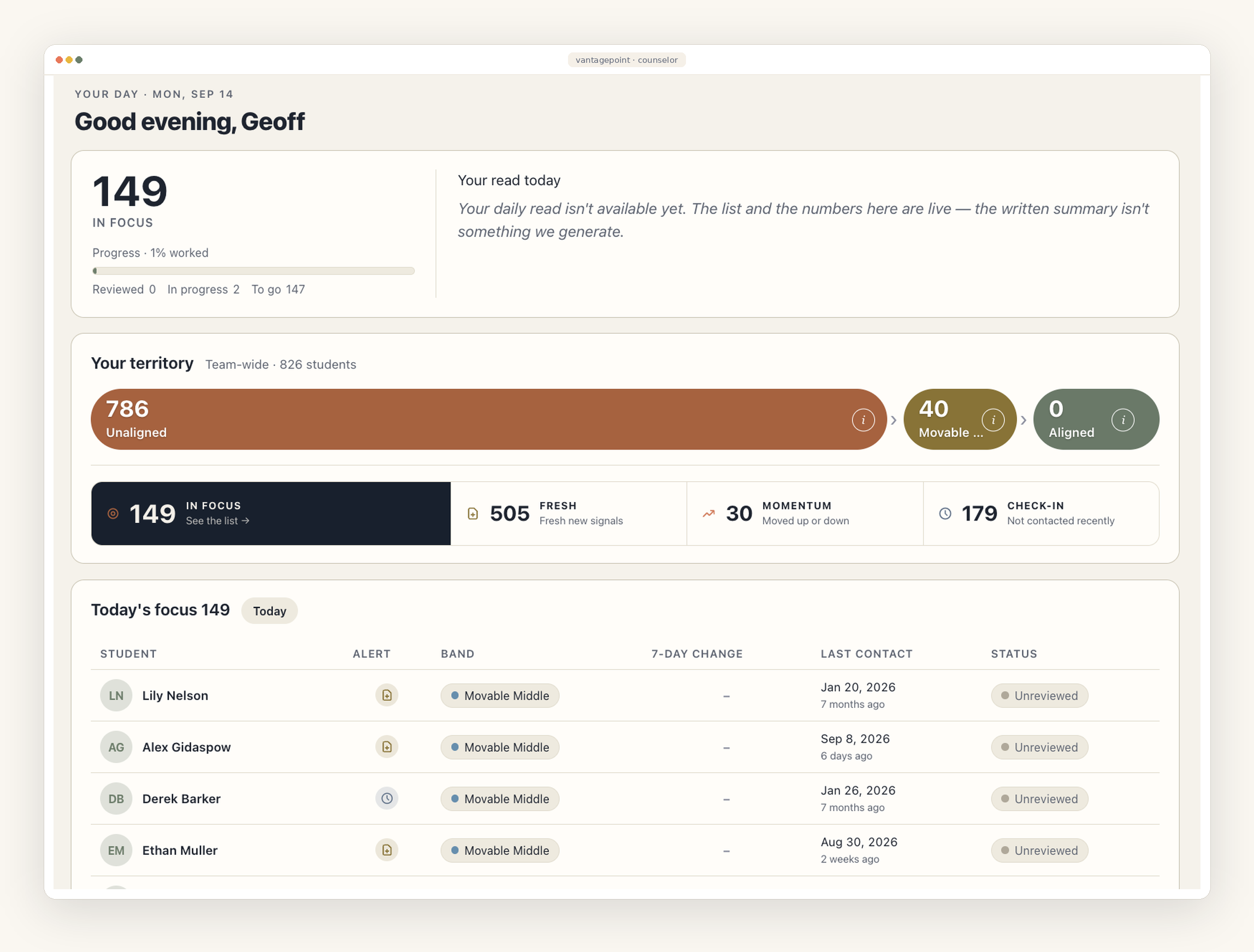 VantagePoint Counselor View